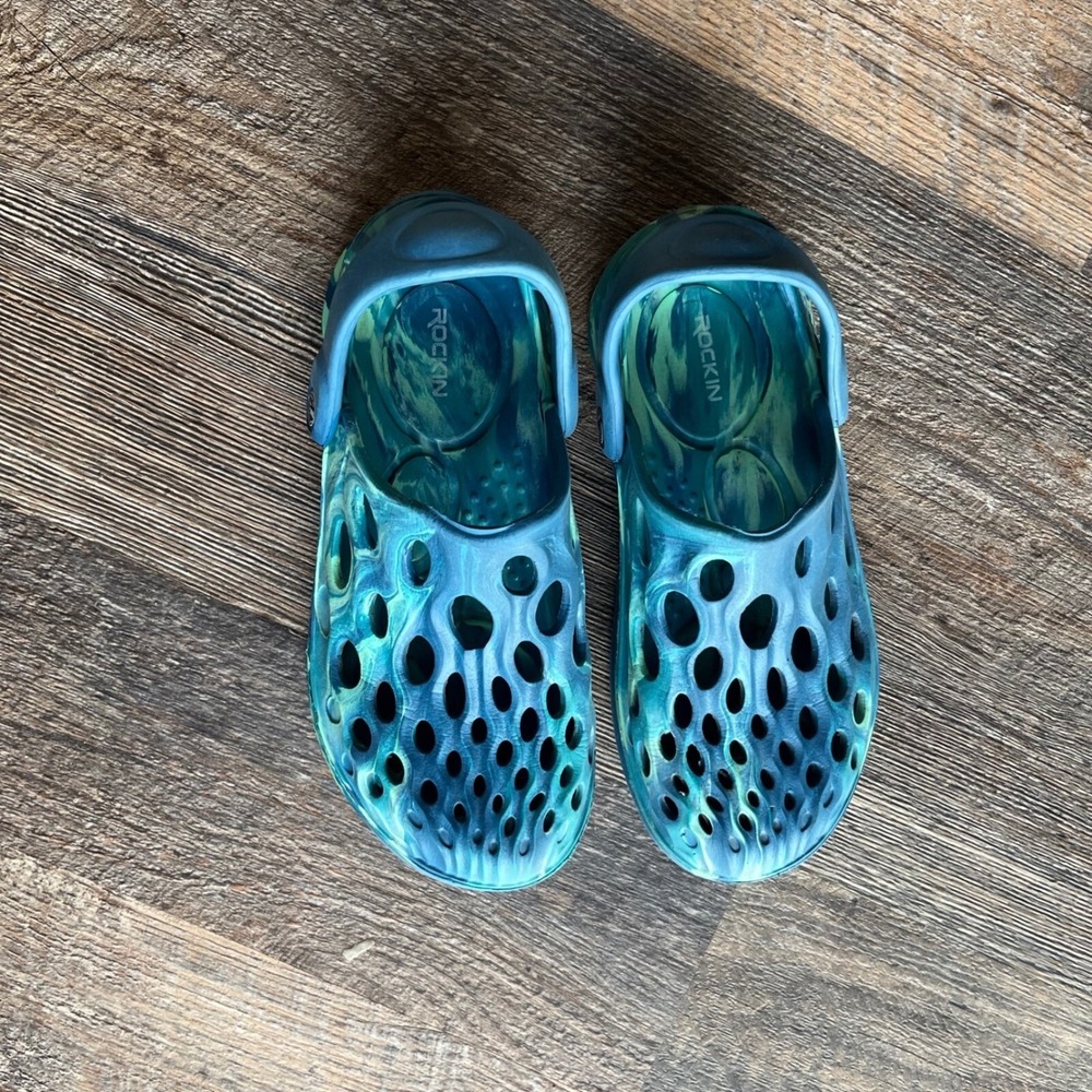 Rockin‎ Kids Clogs Water Shoes Slip On Comfort Blue Green Size Unknown
